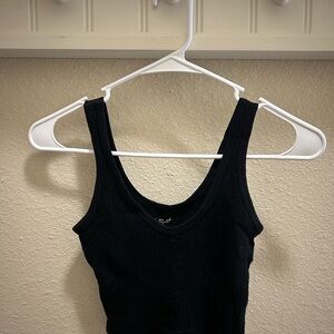 Urban Outfitters Black Fitted Ribbed Tank Top
